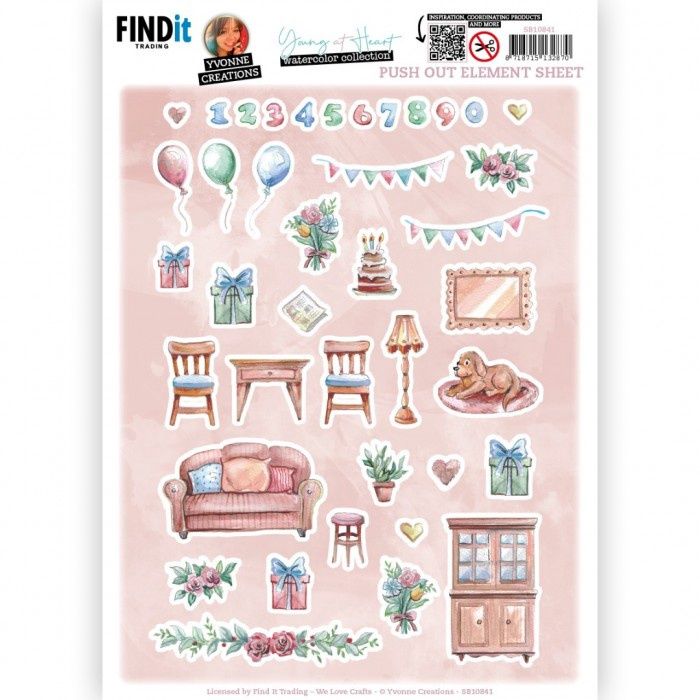Yvonne Creations 3D Push out - Young at Heart - Small Elements A