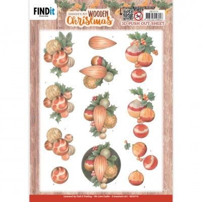Jeanine&#39;s Art - 3D Push out - Wooden Christmas - Wooden Baubles