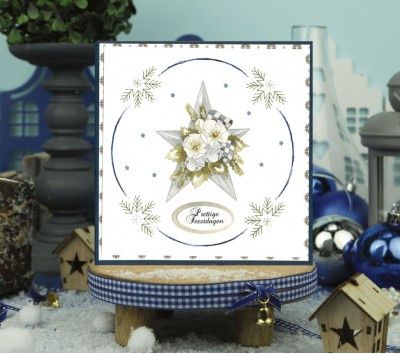 Precious Marieke - 3D Push out - Christmas Blues - Blue Star