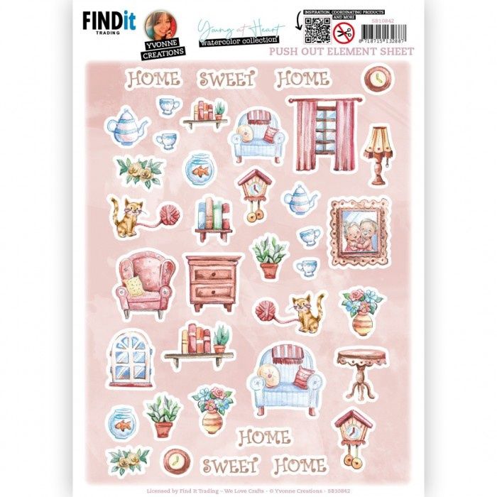 Yvonne Creations 3D Push out - Young at Heart - Small Elements B
