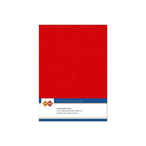 Card Deco Linnenkarton A5 Rood