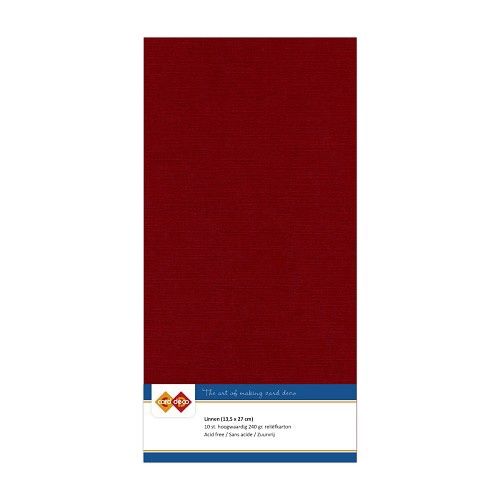 Card Deco Linnenkarton Vierkant Bordeaux
