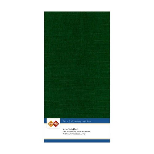 Card Deco Linnenkarton Vierkant Kerstgroen