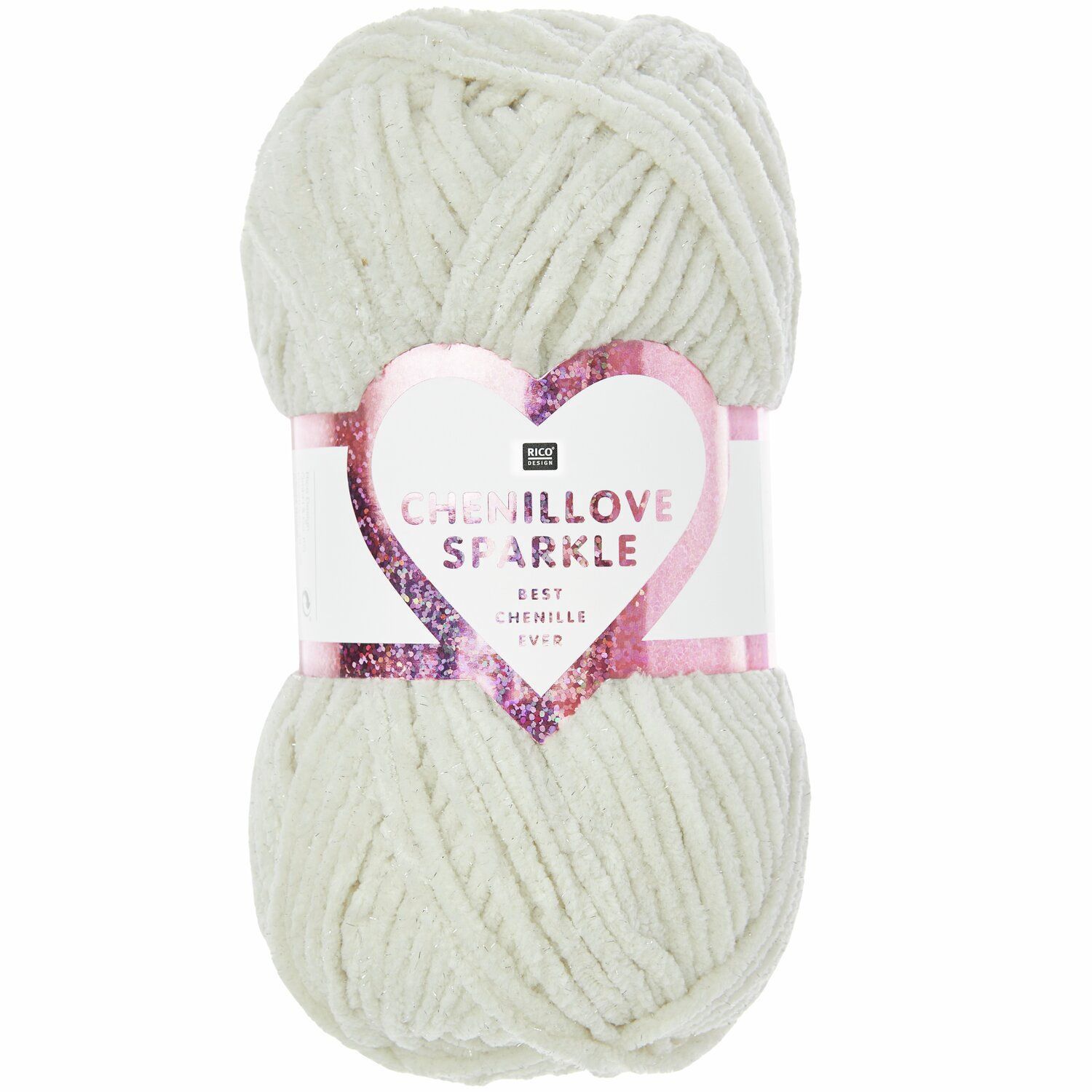Rico Creative Chenillove Sparkle, Kleur: creme 001
