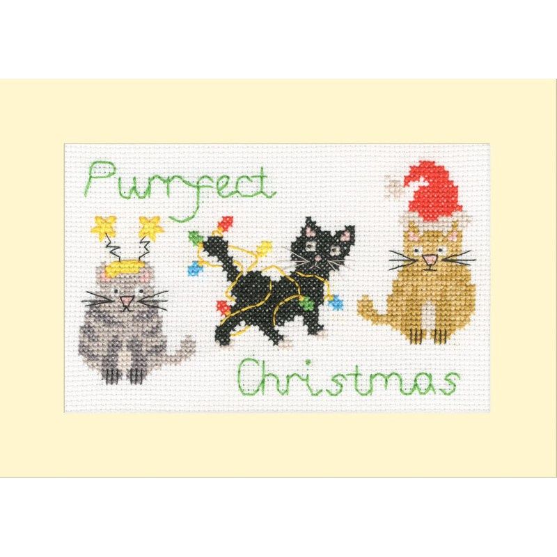 Bothy Threads Borduurpakket Purrfect Christmas
