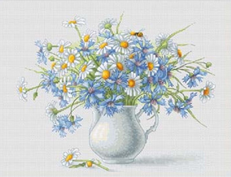 Luca - S Borduurpakket Cornflower And Camomile