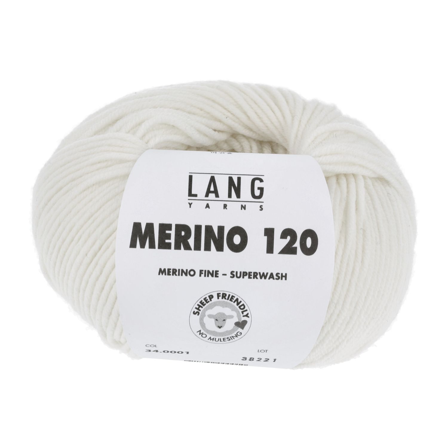 Lang Yarns Merino 120, Kleur: 001
