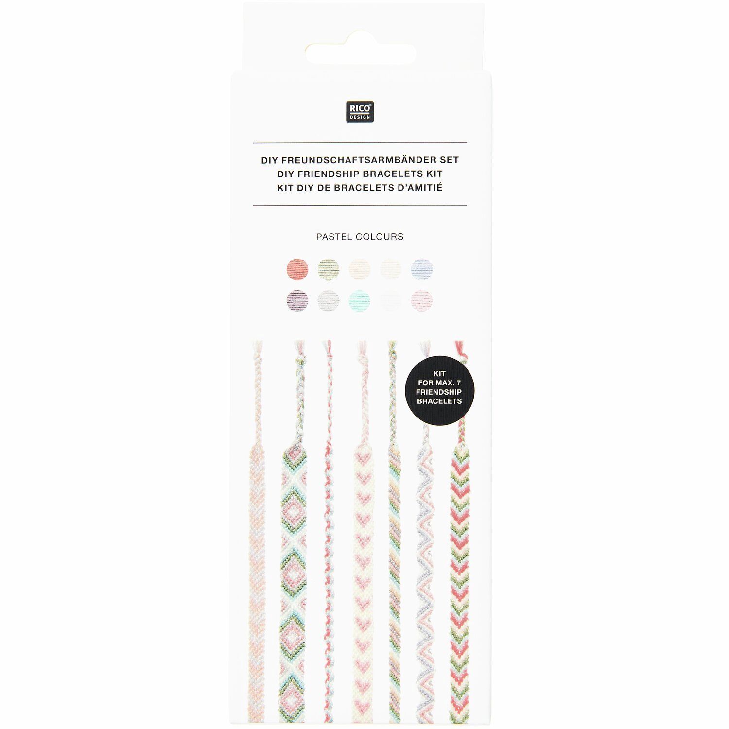 Rico Design DIY Vriendschapsarmbanden set Pastel colours