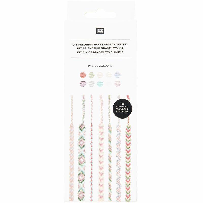 Rico Design DIY Vriendschapsarmbanden set Pastel colours
