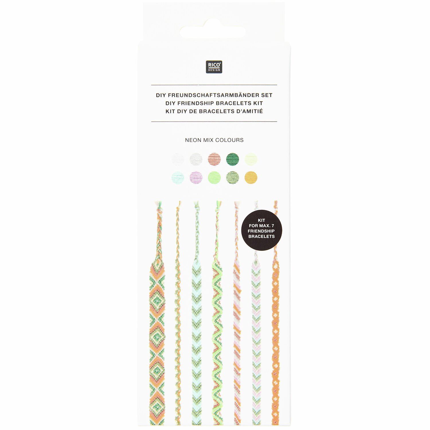 Rico Design DIY Vriendschapsarmbanden set Neon mix colours