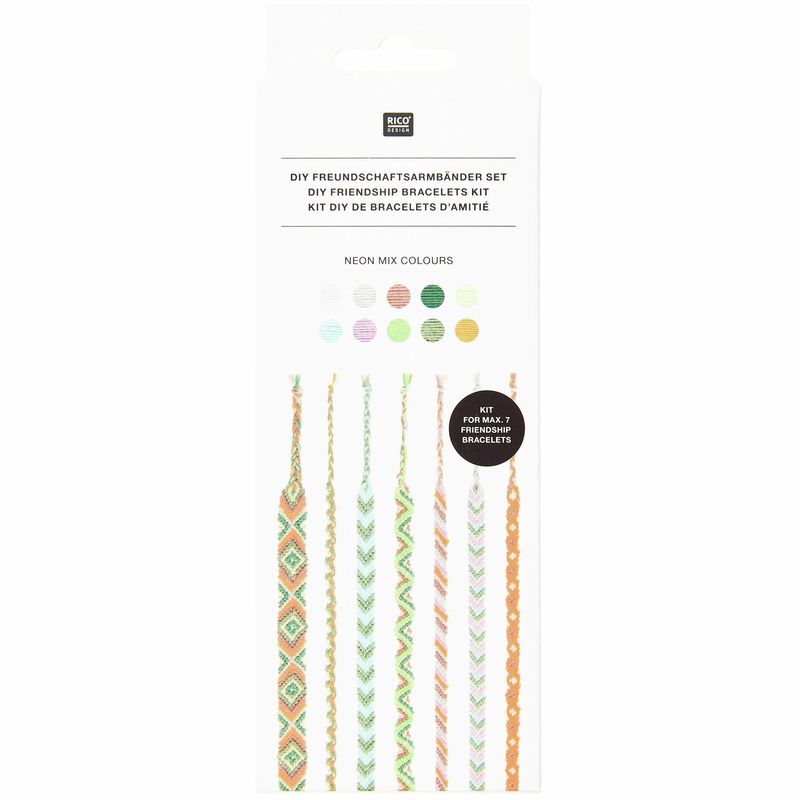 Rico Design DIY Vriendschapsarmbanden set Neon mix colours
