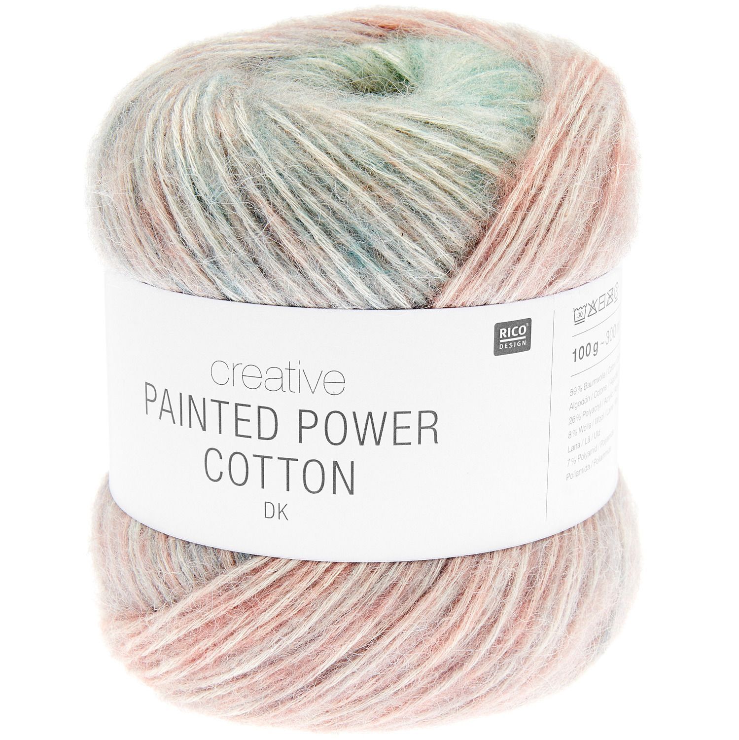 Rico Creative Painted Power Cotton DK, Kleur: 008 Earthy Rainbow