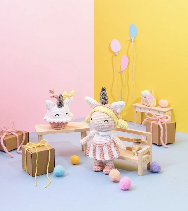 Ricorumi Lente CAL Patroon 2 "Penny the unicorn Cupcake girl"