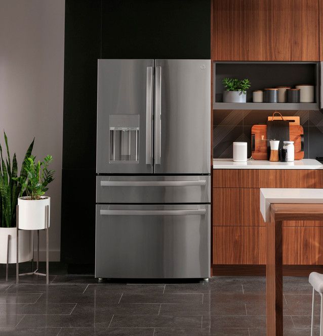 Profile 27.9 cu. ft. Smart 4-Door French Door Refrigerator with Door-in-Door in Fingerprint Resistant Stainless Steel  PVD28BYNFS
