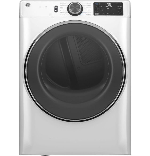 GE 7.8 cu. ft. Capacity Smart Front Load Electric Dryer with Steam and Sanitize Cycle GFD65ESSVWW