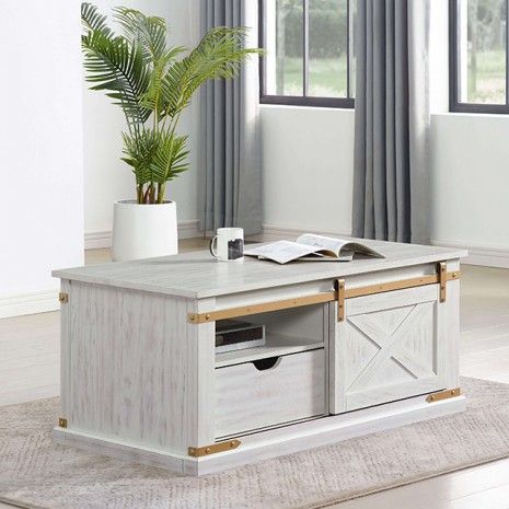 Coffee Table Antique white and gold Bacerra CM4018WH-C
