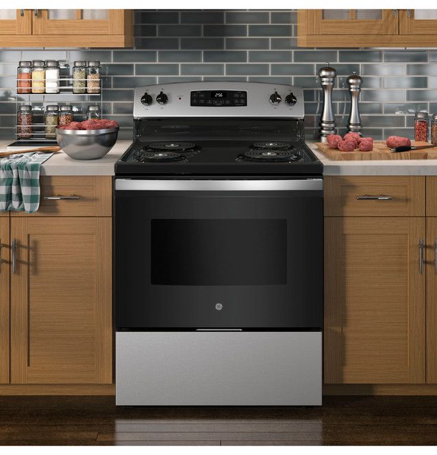 GE 30&quot; Free-Standing Self-Clean Electric Range JB256RTSS