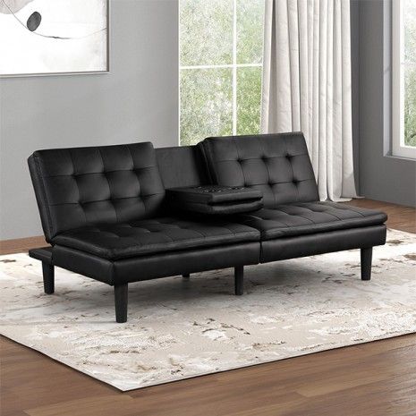Futon Sofa BEd W/Dropdown BK FM2908BK