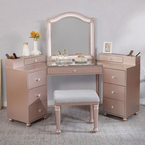 VANITY SET TRACIE WITH LED LIGHT FOA-DK5686PK-PK 1-2-3