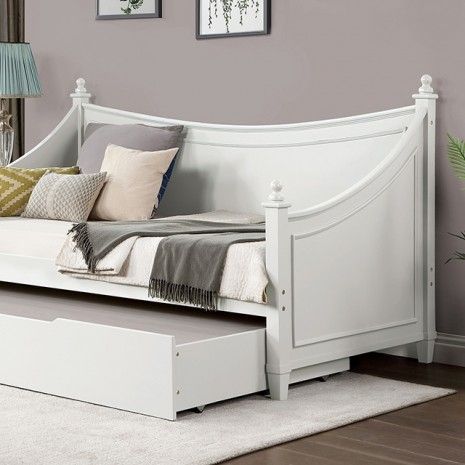 Twin Day bed white Lycoris CM1477 WWH -BED 2 Piece