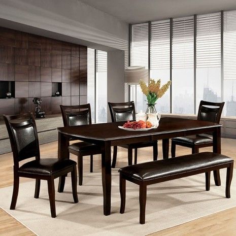 TABLE +4 CHAIRS + BENCH WOODSIDE CM3024T