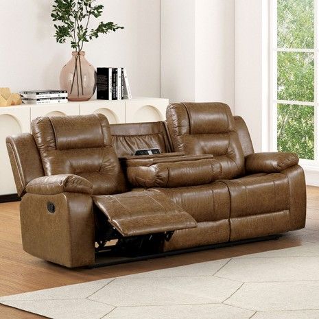 SOFA MANUAL RECLINE BROWN EZEKIUS FM6011BR-SF-M