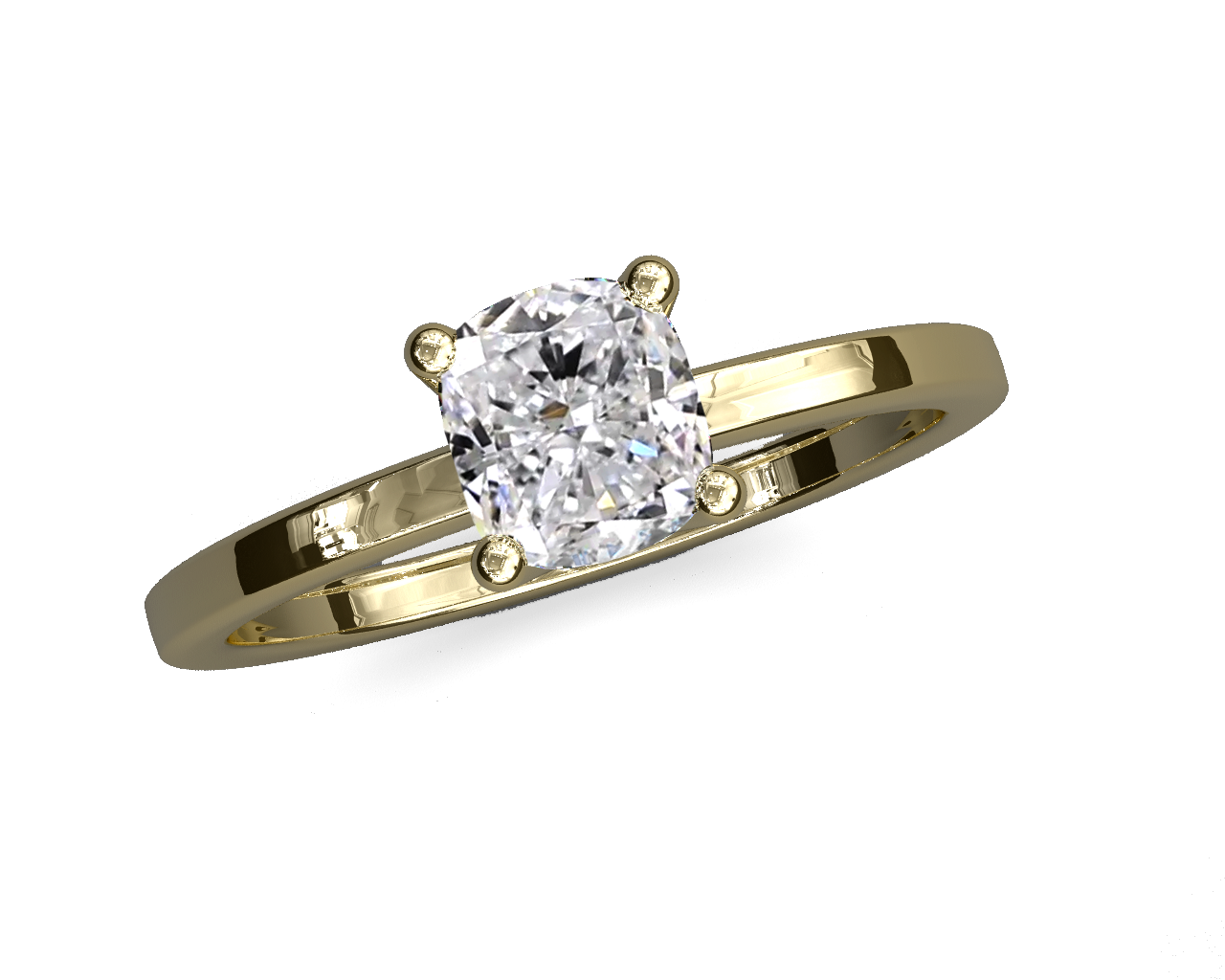 Anillo de compromiso diamante talla cushion