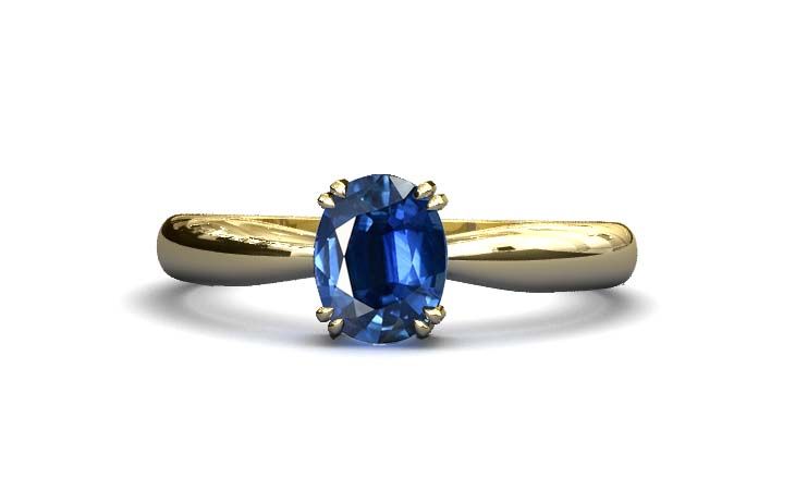Anillo de compromiso zafiro oval