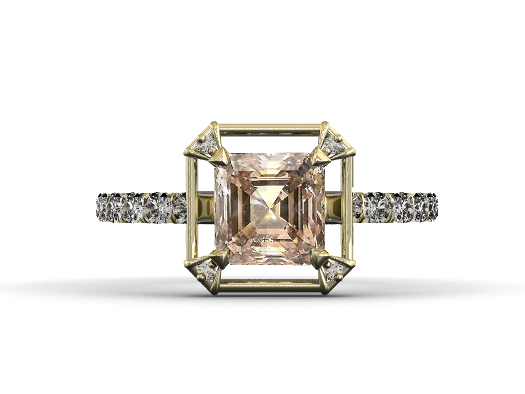Anillo de compromiso diamante Champagne