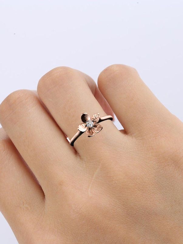 Anillo de promesa flor