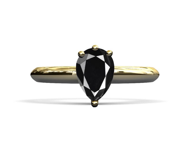 Anillo de compromiso diamante negro