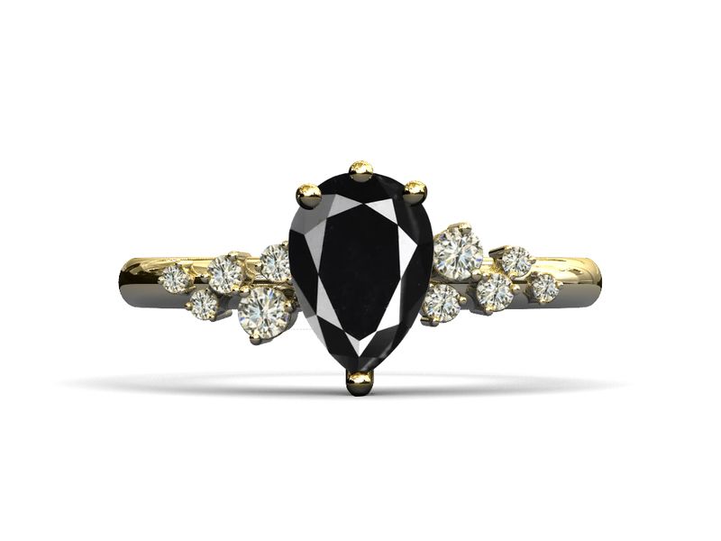 Anillo de compromiso diamante negro