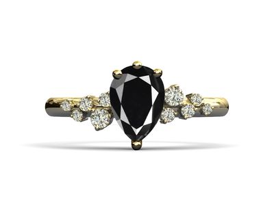 Anillo de compromiso diamante negro