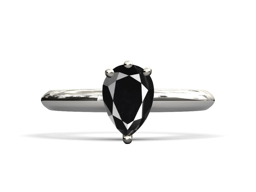 Anillo de compromiso diamante negro