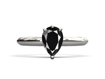 Anillo de compromiso diamante negro