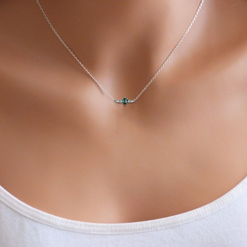 Collar diamantes y turmalina
