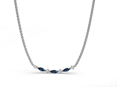 Collar zafiros marquise y diamantes