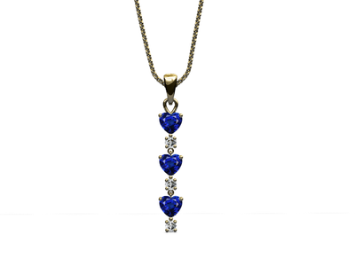 Collar zafiros corte corazon