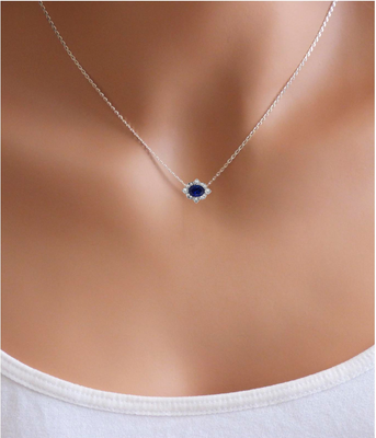 Collar zafiro y diamantes