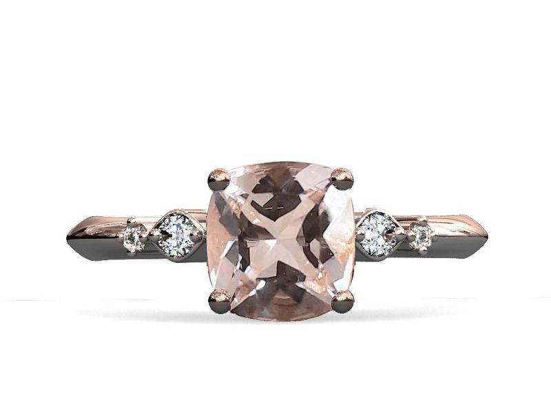 Anillo de compromiso morganita