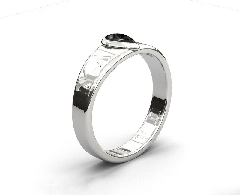 Anillo de compromiso hombre diamante pera
