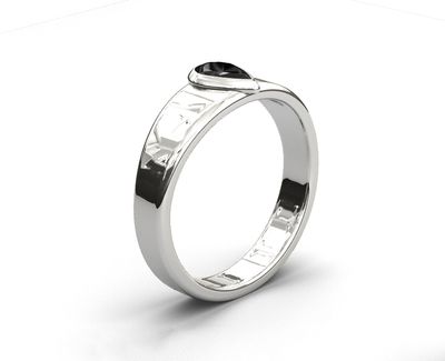 Anillo de compromiso hombre diamante pera