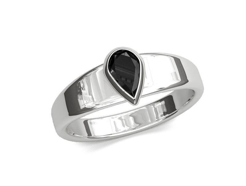 Anillo de compromiso hombre diamante pera
