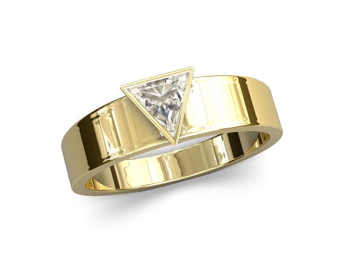 Anillo de compromiso hombre moissanita triangulo