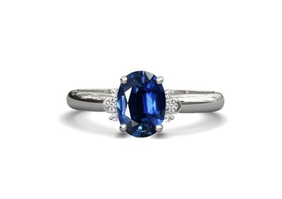 Anillo de compromiso zafiro oval