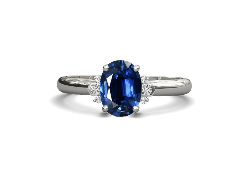 Anillo de compromiso zafiro oval