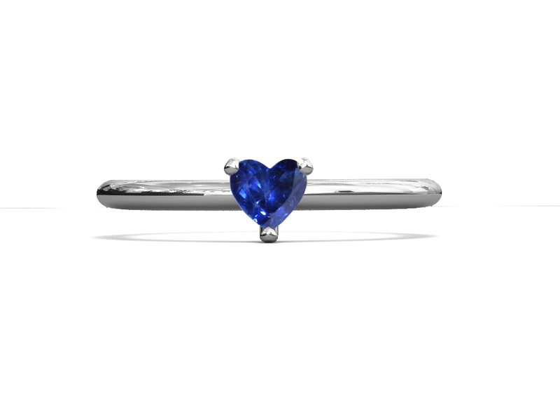 Anillo de promesa zafiro corazón