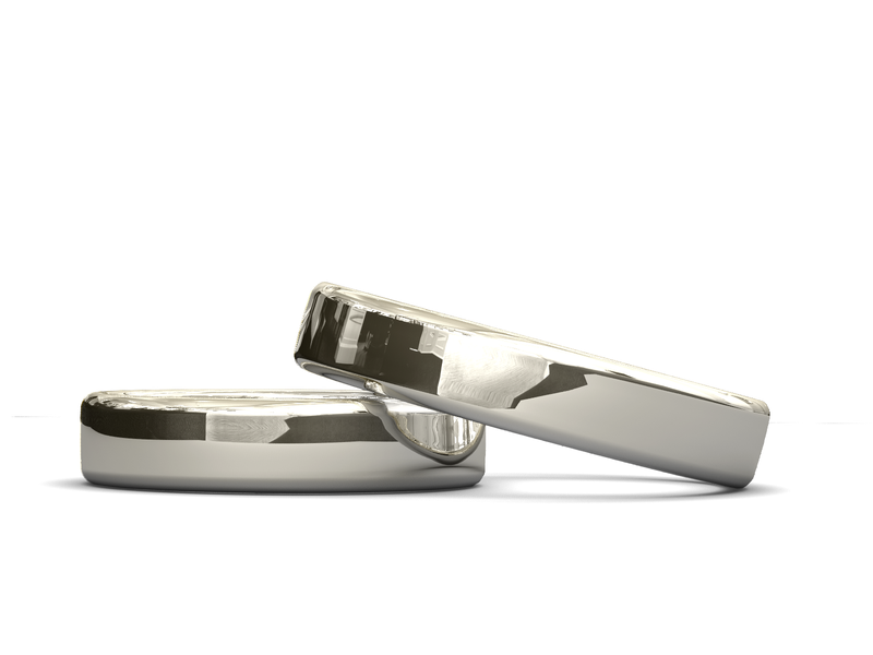 Argollas de matrimonio semi-rectas