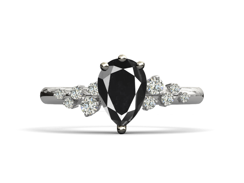 Anillo de compromiso diamante negro