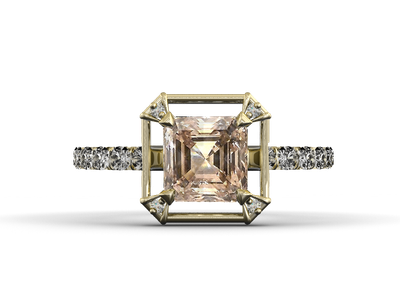 Anillo de compromiso diamante Champagne